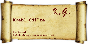 Knebl Géza névjegykártya
